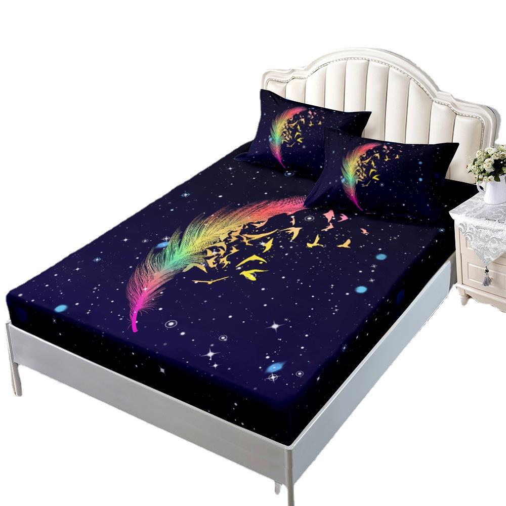 Mattress, Mattress Cover Three-Piece Set, Feather Mattress Protective Cover Fully Enclosed