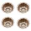 4 Pcs Carbon Steel Fluted Cake Mold Nonstick Muffin Cups Round Mini Cake Pan  Brownie
