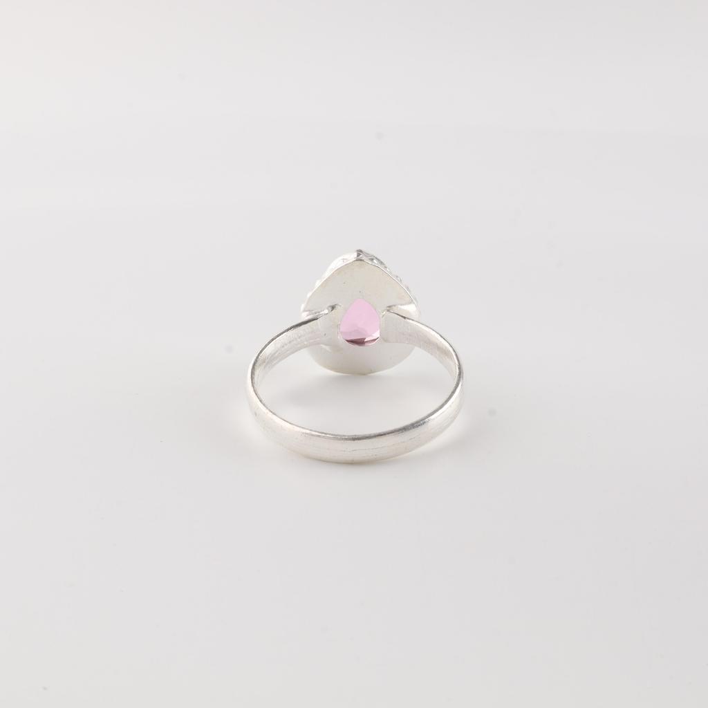 Natural Morganite Gemstone 925 Sterling Silver Handcrafted Jewelry Partywear Pear Shape Ring For Women RR-77-10