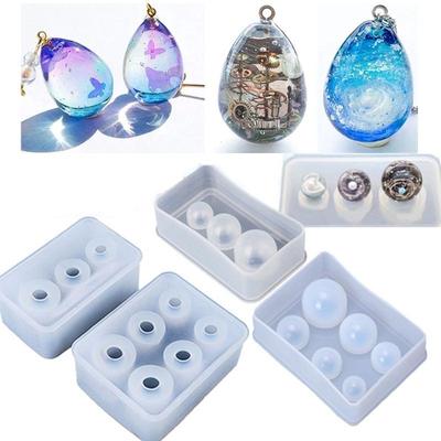 DIY Jewelry Making Ball UV Resin Silicone Resin Mold Craft Globe Pendant Egg Shaped Ball Molds Epoxy Resin Cake Decor
