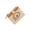 Toutou Cowhide Wallet, Card Holder with Multiple Card Slots, Coin Purse, Apricot Color