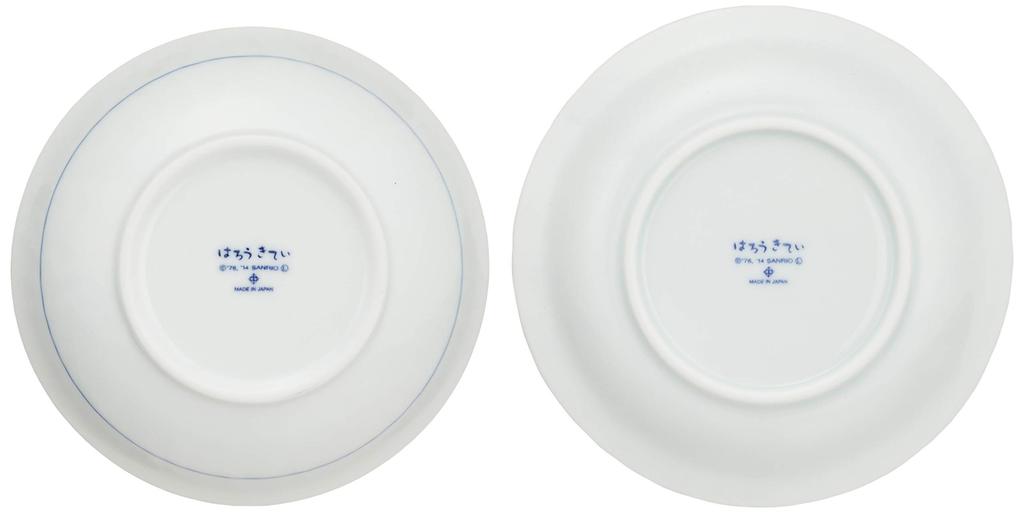 Sanrio Kitty Blue Rose Plate and Bowl Set of 6 307743 "Hello Kitty" (Sometsuke) (Gift Boxed)