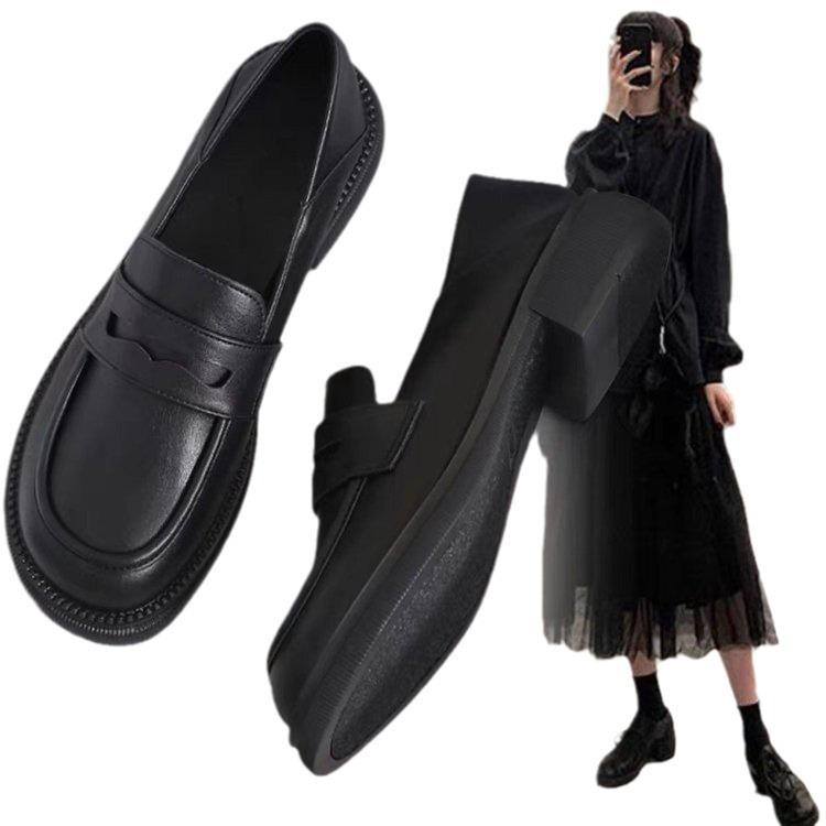 Spring New Soft Leather Small Leather Shoes Women's Work Soft-soled Shoes British Style Loafers Women's Versatile Single Shoes Women