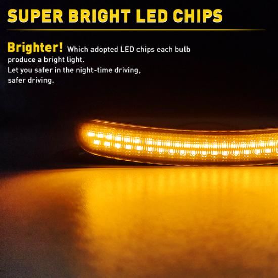 Front Bumper Smoked Amber Side Marker Signal Lights For 2015- Dodge Charger