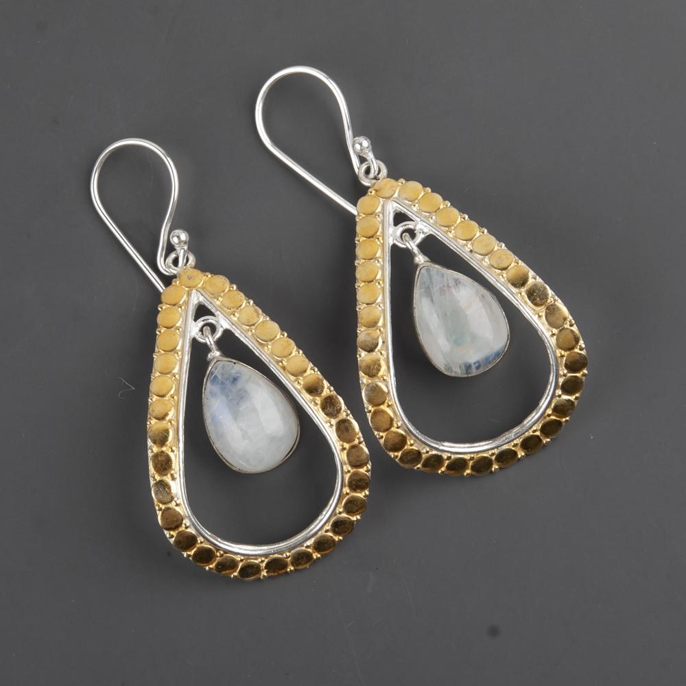 Rainbow Moonstone Jewelry, 925 Solid Sterling Silver Earrings Jewelry, Handmade Earrings Gemstone Jewelry For Women