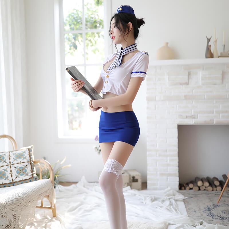 Meilikou Sexy Lingerie Set: Nurse, Stewardess, Secretary, and Student Uniform with Temptation Stockings.