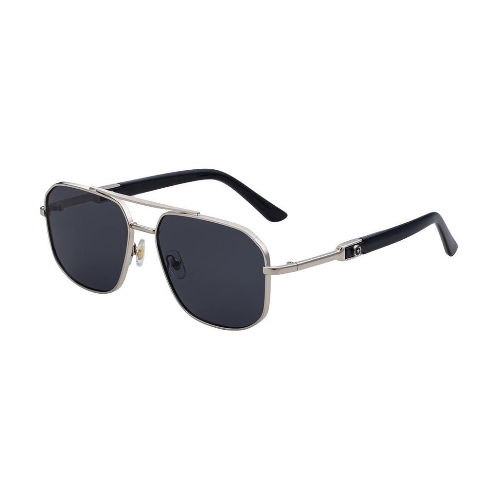 2025 Men's Retro Square Sunglasses with Metal Frame and Double Bridge