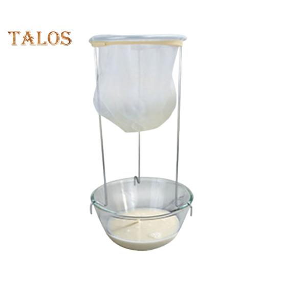 Stainless Steel Jelly Strainer Stand with Nylon Reusable Filter Bag Stable Triangular Design Kitchen Filter Holder for Nut Milk Juices Cheese Yogurt
