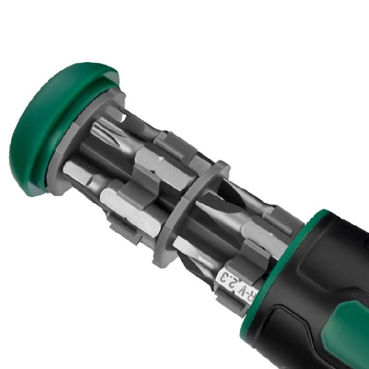 10 Function Ratcheting Screwdriver Tool Set Carbon Steel Tip 360 Degree Swivels Mechanism Professional Solid Storage