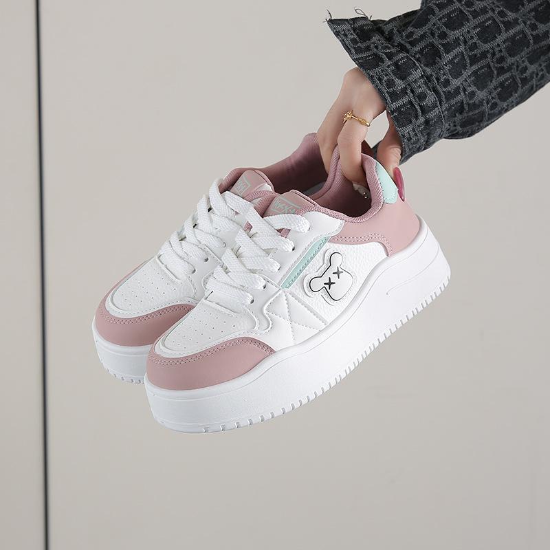 2025 autumn new ins Korean version of the trend of white shoes, female students platform versatile casual sports board shoes MXF02