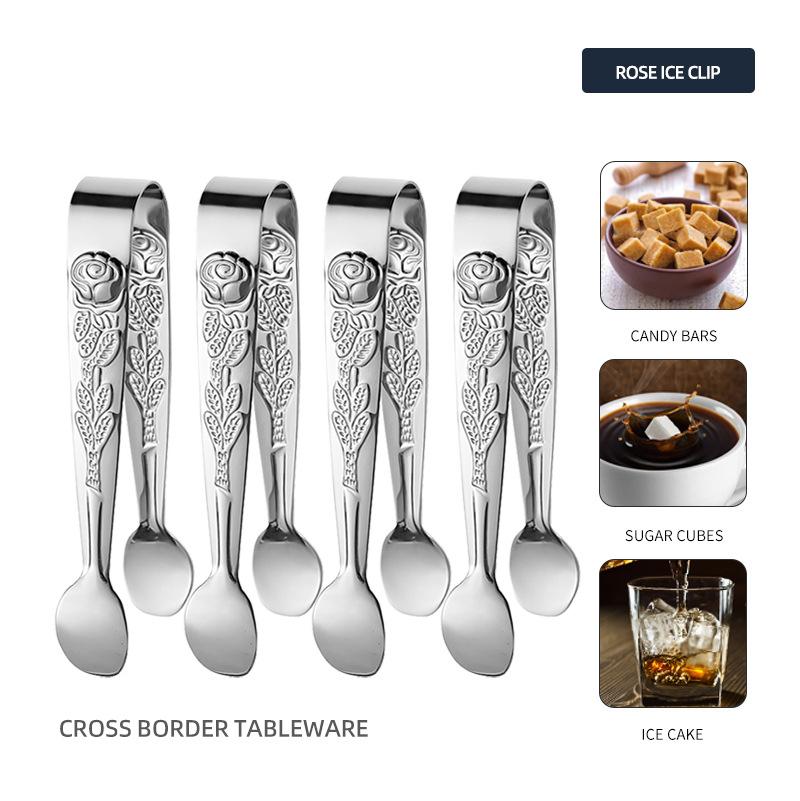 

4 шт. зажимы для кубиков льда из нержавеющей стали щипцы для кускового сахара домашний зажим для еды на барбекю вечеринка хлеб десерт лед зажим бар кухонные принадлежности для сервировки серебряный