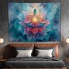 YJDYJD Meditation Wall Tapestry – Spiritual Chakra Wall Hanging with Lotus Flower Design, Mindfulness Yoga Wall Art and Boho Spiritual Decor for