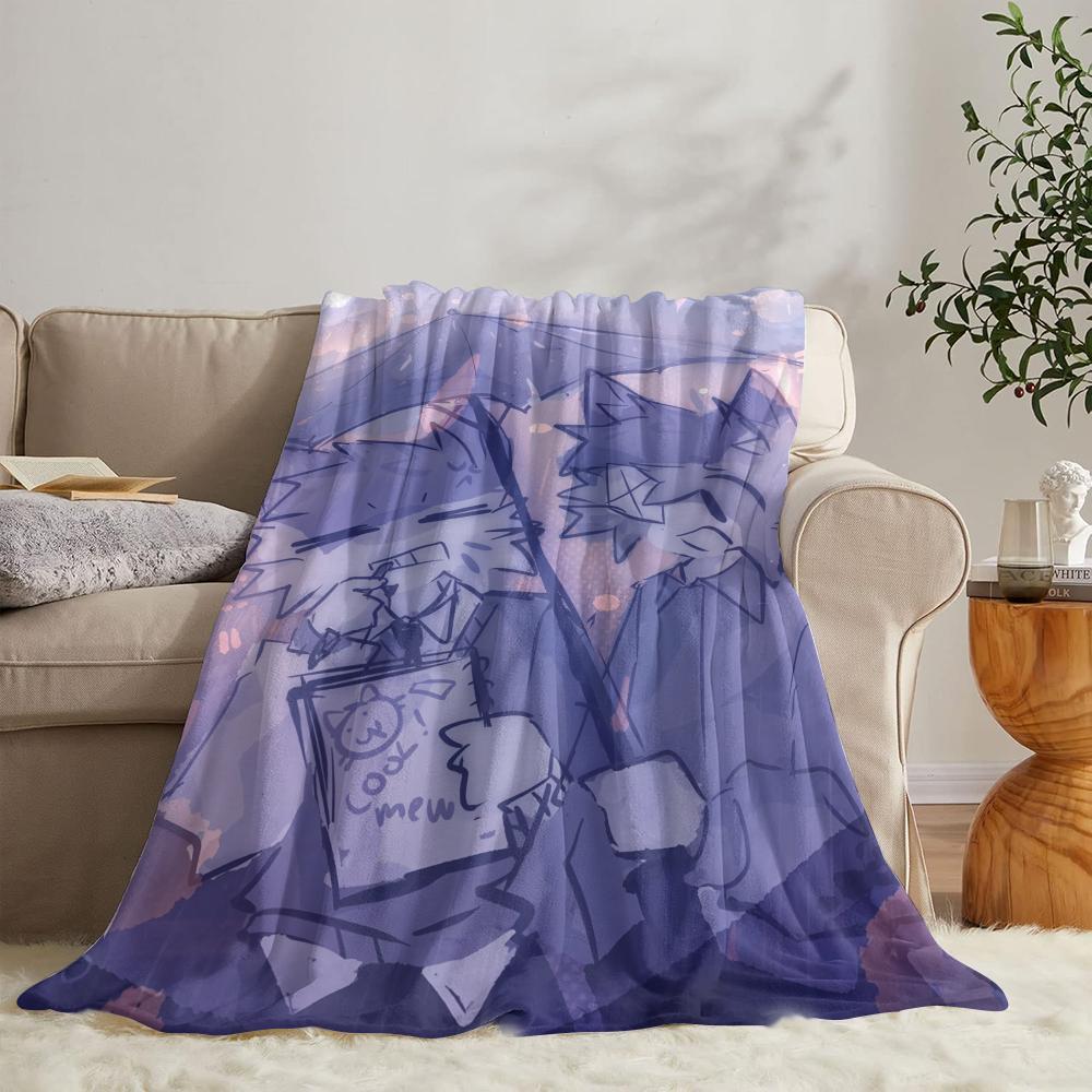 Cute B-boykisser cat Throw Soft Flannel Throw Summer Blanket Lightweight Cozy Nap Blanket for Sofa Bed Travel