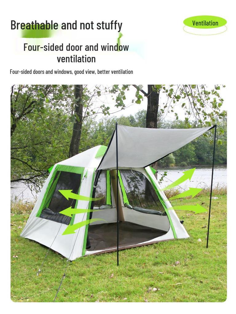 Aufblasbares wasserdichtes Campingzelt für 3-4 Personen mit Luftpumpe
