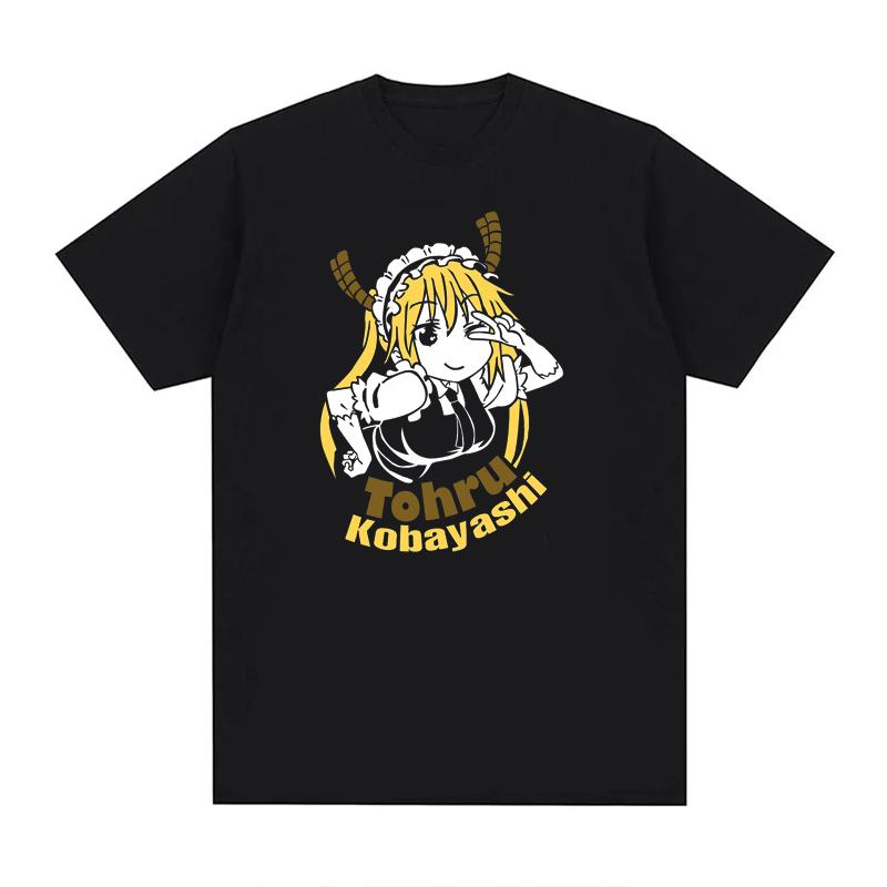 Miss Kobayashi Dragon Maid Kawaii Maidservant Tohru Funny Anime T Shirt Men Women Cotton Casual T Shirt O-Neck EU Size Tees