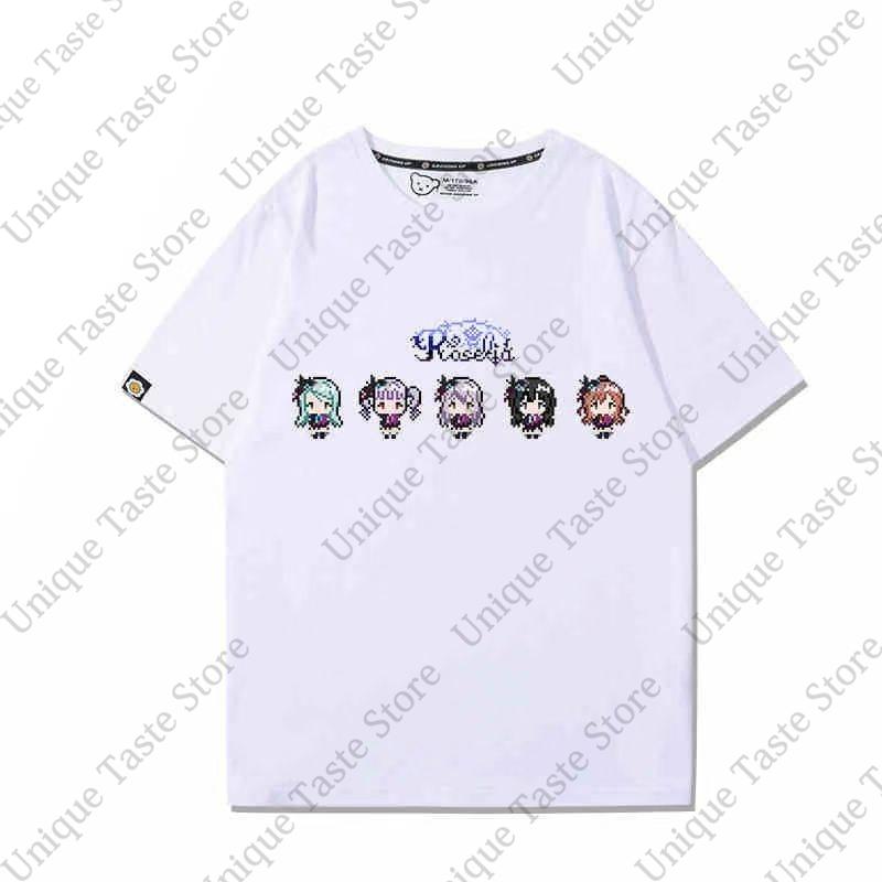 

Anime BanG Dream T Shirt Roselia Yukina Minato Pixel Cartoon Print Tshirt Unisex Women Summer Comfortable Cotton Short Sleeve Tee S