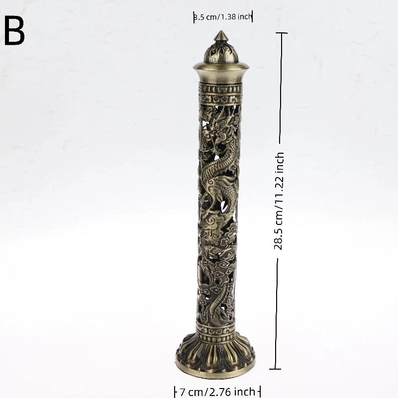 Retro vertikální kadidlo, Buddha, srdce, sútra, drak, fénix, sloup, kovová vonná tyčinka, domácí kancelář, obřadní dekorace