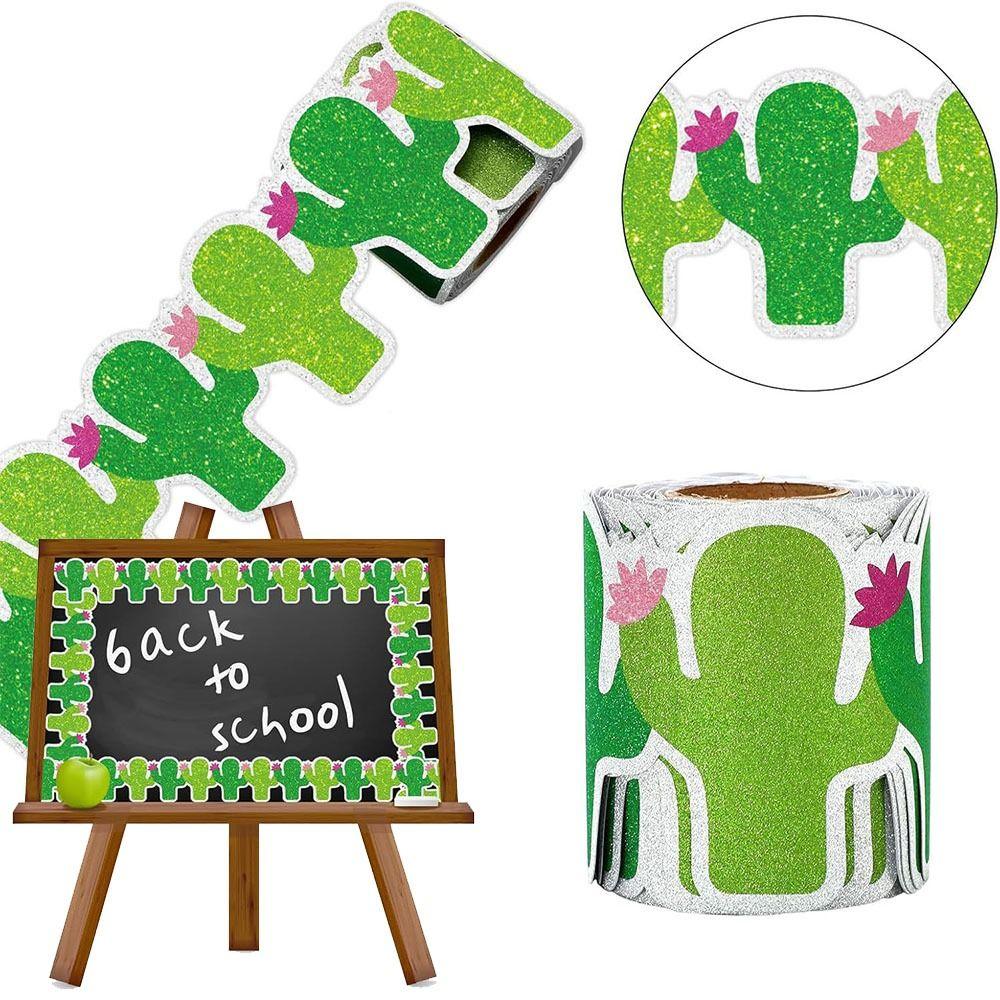 Green Cactus Border Decorative Sticker Self Adhesive DIY Poster Border Stickers Border Trim Sticker