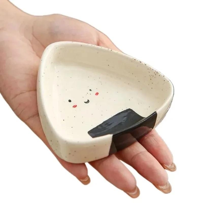Piatti Triangolari in Ceramica con Punti di Sesamo per Palline di Riso, Piatto per Salse, Semplicità, Casa, Creativo, Piatto per Salse Hot Pot, Piatto per Aceto