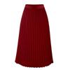 Gonna midi plissettata in chiffon europeo con elastico in vita