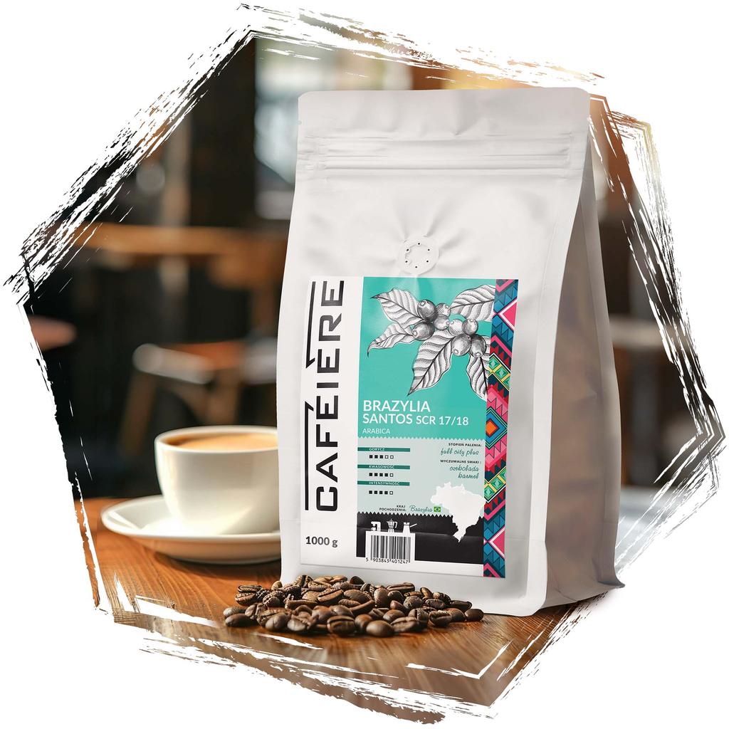 Kawa ziarnista cafeiere arabica brazylia santos scr 17/18, 1kg