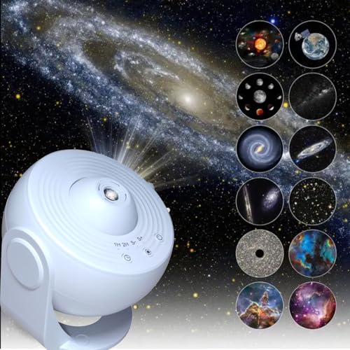 Planetarium Star Projector with 13 Film Discs, Timer & Rotation Control, Realistic Starry Sky, Night Light, Constellations, Celestial Bodies, Nebulae,