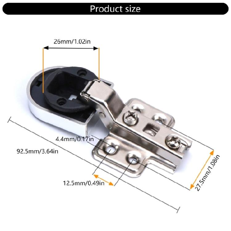 2 Pezzi Cerniera Clip per Porta in Vetro di Armadio da Cucina Acciaio Laminato a Freddo Cerniere Idrauliche per Porte in Vetro Accessori per Mobili