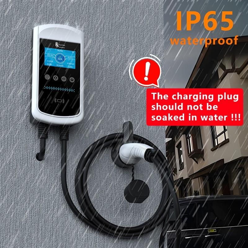 4.3 inch Big Screen EV Charger Type 2  7.6kw Wallbox Charging Station 11kw 22kw 3 Phase Electric Vehicle Charger