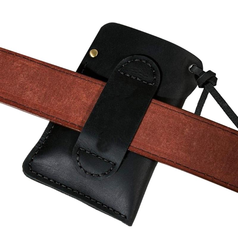 Lightweight Handmade EDC Organizer Leather Sheath for Flashlight Pen Military Multitool PU Leather 11.5x7.5cm/4.5x3inch