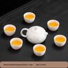 Ink Wash Mutton Fat Jade Ceramic Tea Set