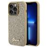 Funda para iPhone 14 Pro Max Guess Hardcase Disco Metal Script Dorada