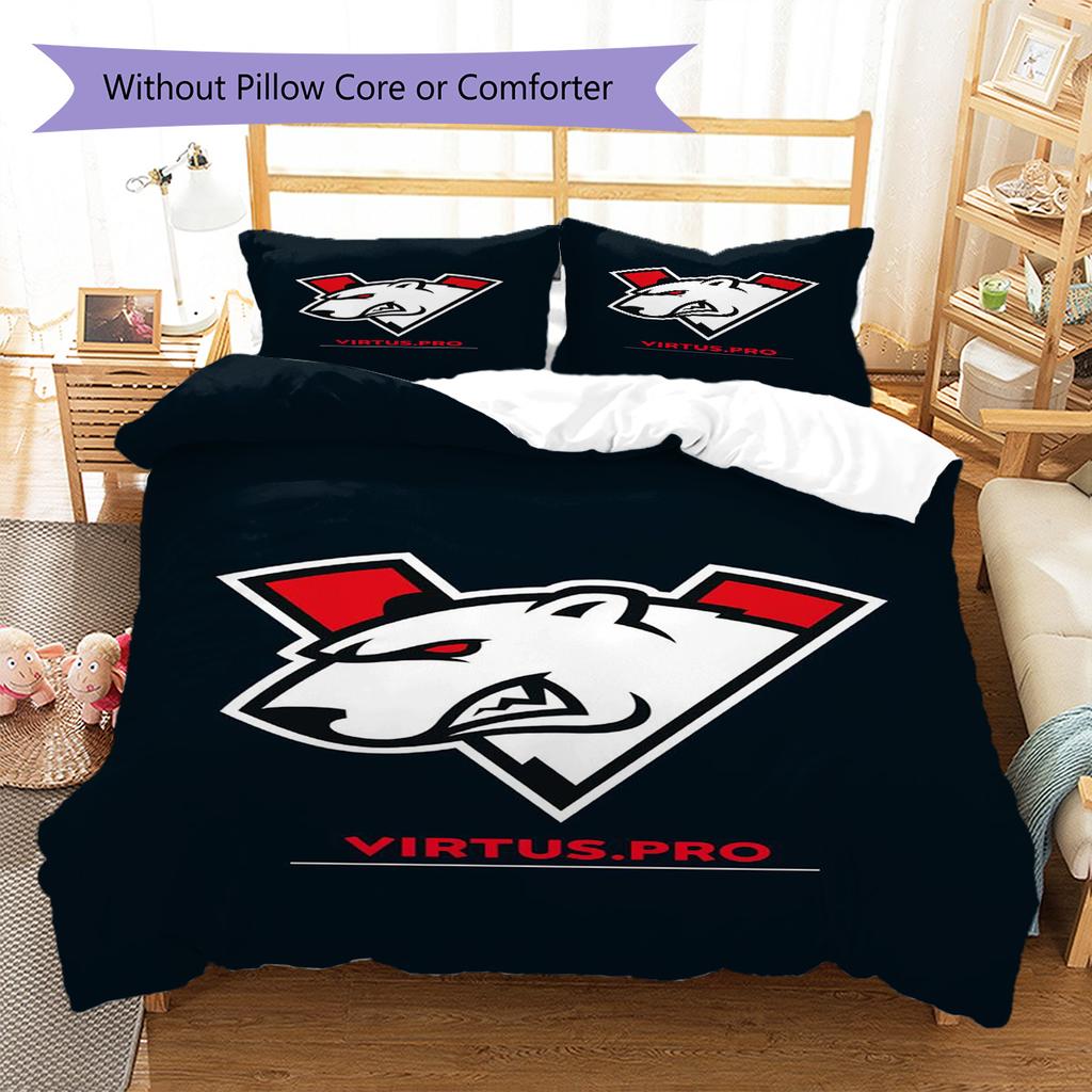 Virtus Pro Pattern Bedding Set Quilt Cover Pillowcase Home Decor Gift (1 * duvet cover + 2 * pillowcase, without core)