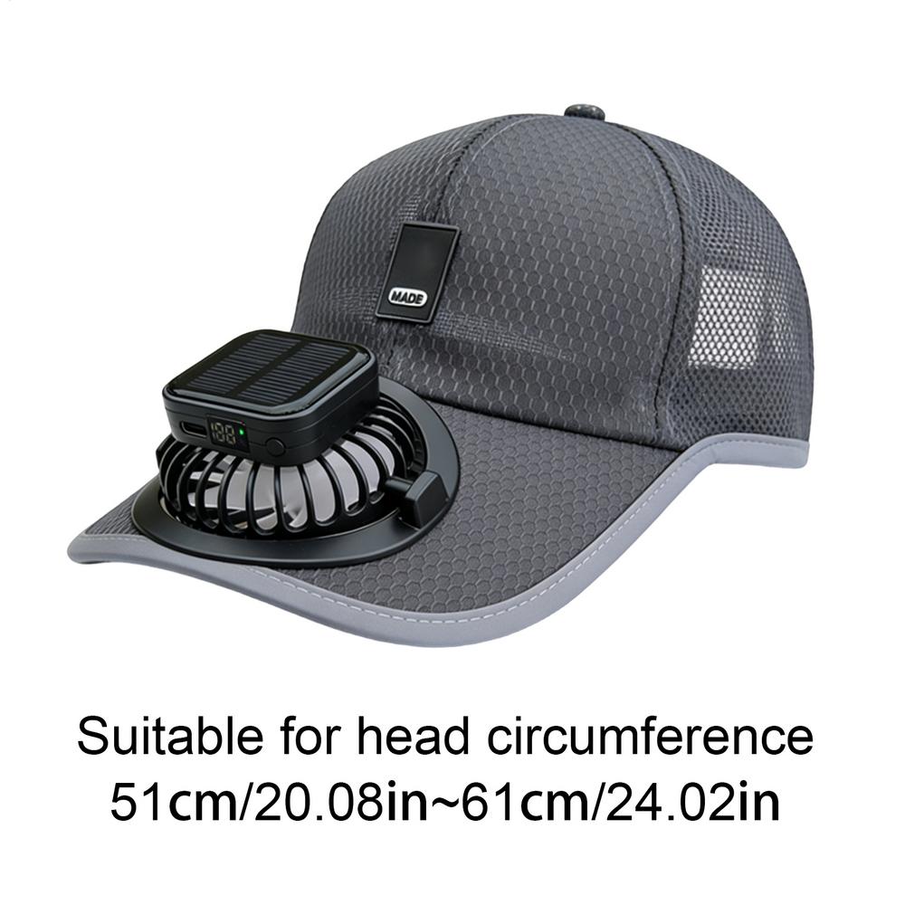 Baseball Caps with Charging Fan Solar Powered Summer Breathable Sun Hat for Men Women Outdoor UV Protection Cooling Sunhat