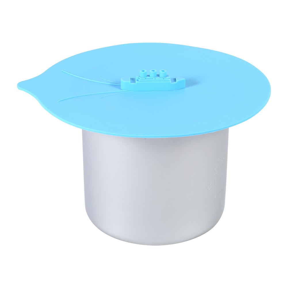 Sett med 3 stk Unik Dampskipdesign Silikonforseglingslokk Kjele Krus Kopp Lokk Kjøkkenredskaper Blå