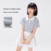 Girls' Lace Trim Colorblock Pique Polo Shirt