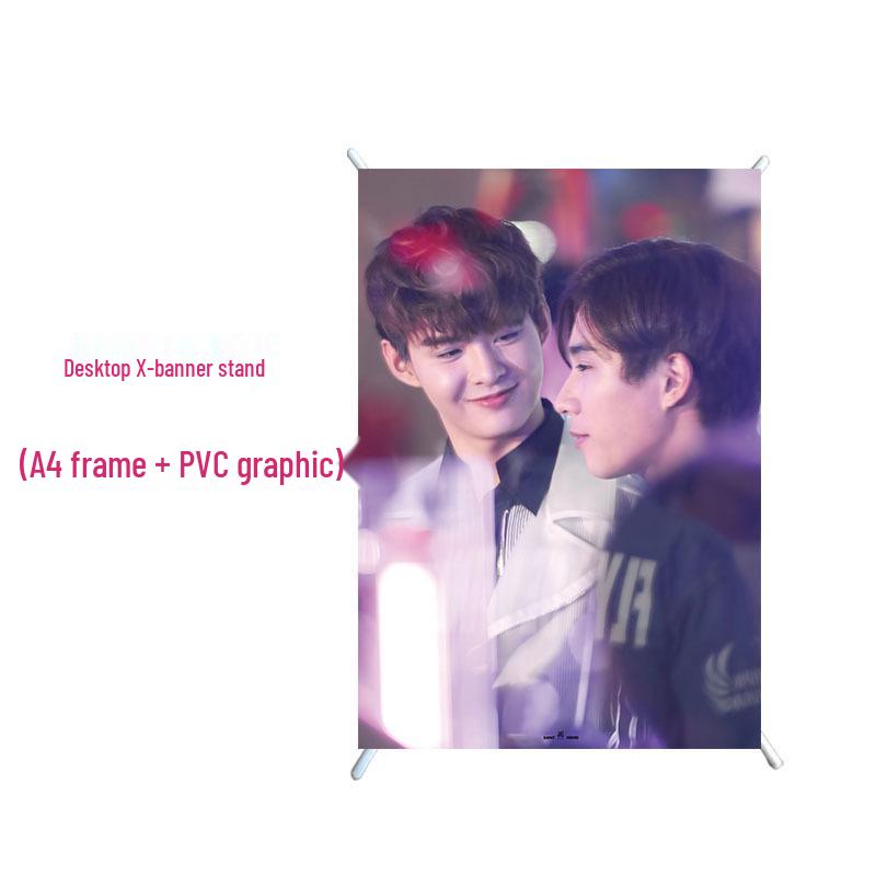 Desktop Mini X-Banner Poster Stand: Foldable Roll-Up Display Holder for Advertising