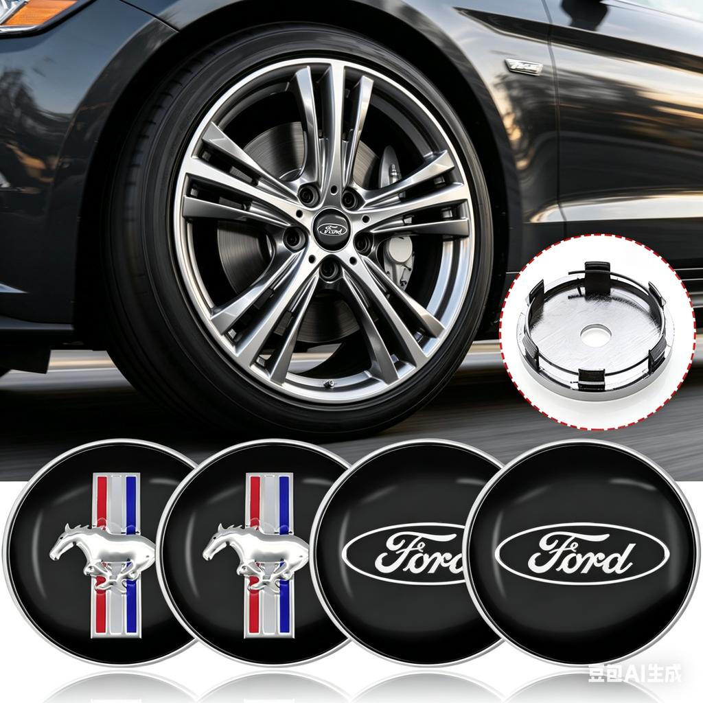 Car Styling Aluminum Wheel Hub Caps Sticker Emblem Decoration For Ford Mondeo Fiesta Ecosport Mustang Focus 2 3 4 Kuga Fusion
