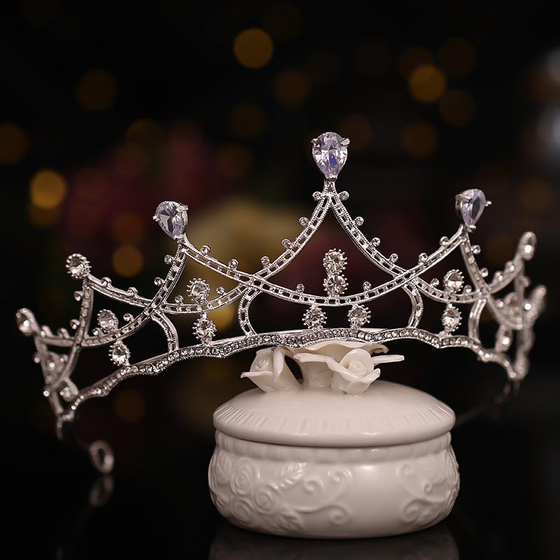 Bride crown Trendy Silver Color Flower Zircon Rhinestone Crown Bridal Hair Accessories Wedding Headpiece Hair ornaments Tiara