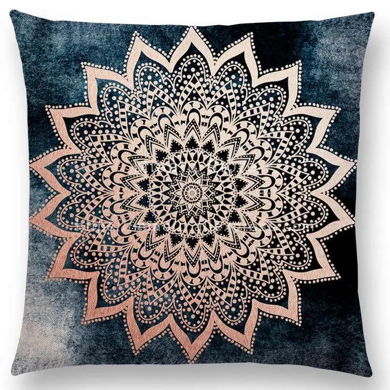 Neuer verträumter Regenbogen Boho Wunderschöne Mandalas Freier Geist Savanne Drucke Goldene Nächte Seelen Kissenbezug Sofa Überwurf Kissenhülle