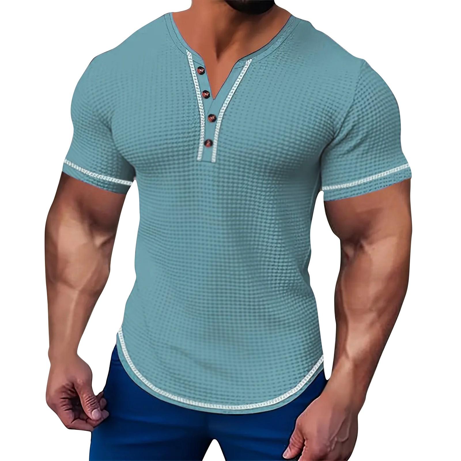 

Мужские летние однотонные топы с коротким рукавом, мужские повседневные модные топы XXL