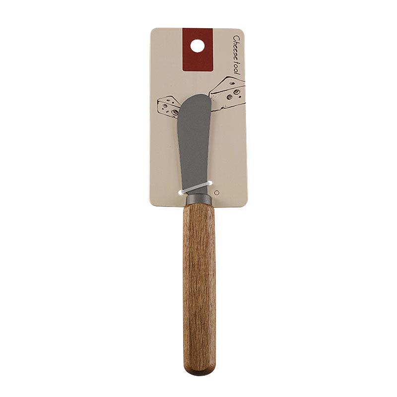 Käsemesser-Set aus Edelstahl mit Titanbeschichtung und Griffen aus Akazienholz (Enthält Butterspachtel, Steakmesser und Gabeln)