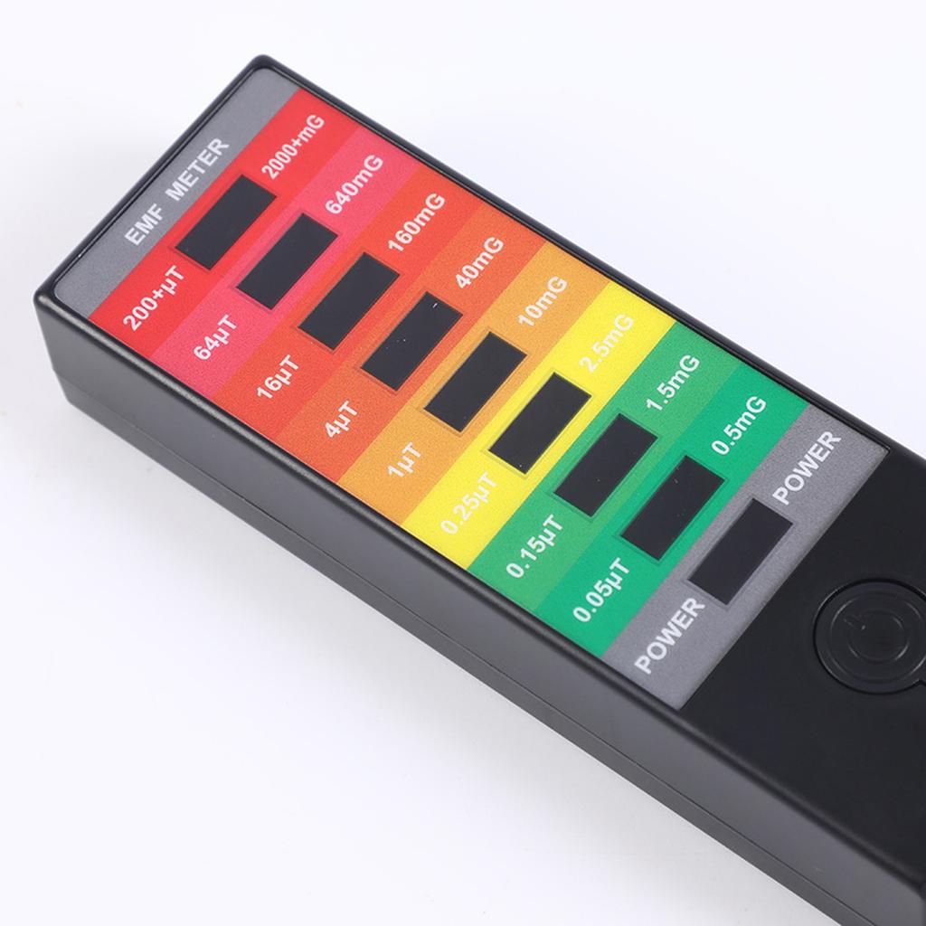 Portable Electromagnetic Field EMF Gauss Meter Hunting Detector Portable EMF Magnetic Field Detector 8 LED Gauss