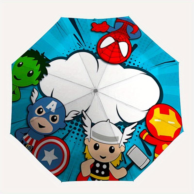 

1pc SuperheroDesign Automatic Opening/Closing Folding Umbrella with 8 Iron Ribs, Portable Sunshade for Men and Women y250724019