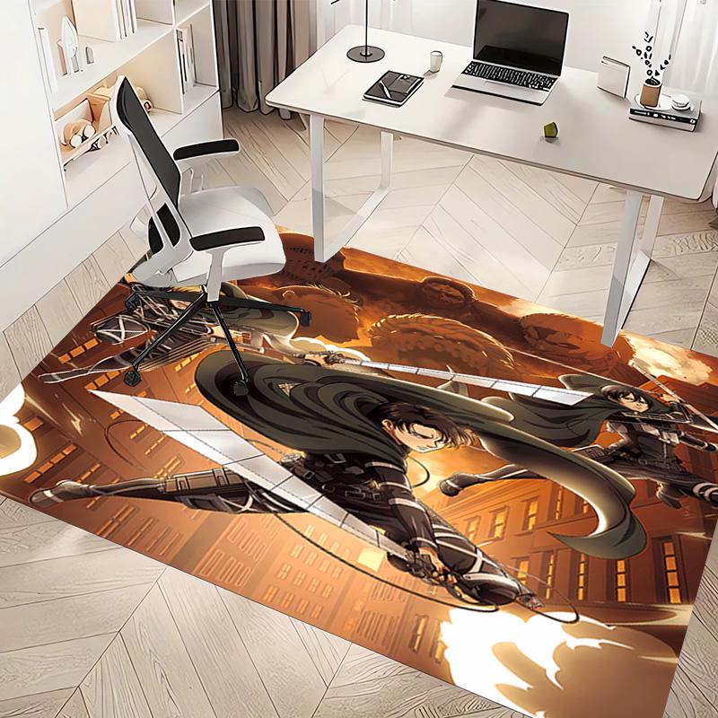 1pc Attack on Titan2 Print Area Rug - Soft, Washable Non-Slip Indoor Mat, Living Room, Home Office Decorative Rug,Office Decorative