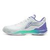 Li-Ning Pohodlné Jednoduché Lehké Odpružené Nízké Badmintonové Boty Unisex Boty Bílá Fialová AYZU015-1