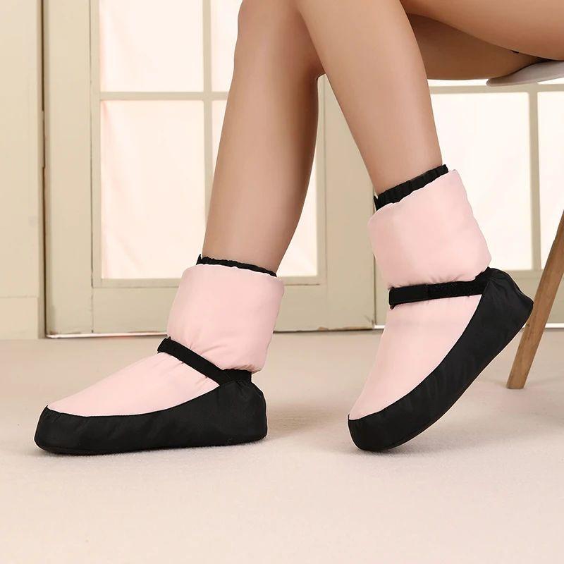 Winter Warming Up Ballet Shoes for Womens Kids Girls Ladies National Dance Shoes Warm Antiskid Cotton Ballerina Boots Exercises
