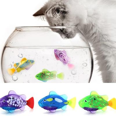 Pet Cat Toy LED Interactive Swimming Robot Fish Toy for Cat Glowing Electric Fish Toy To Stimulate Pet's Hunter Instincts