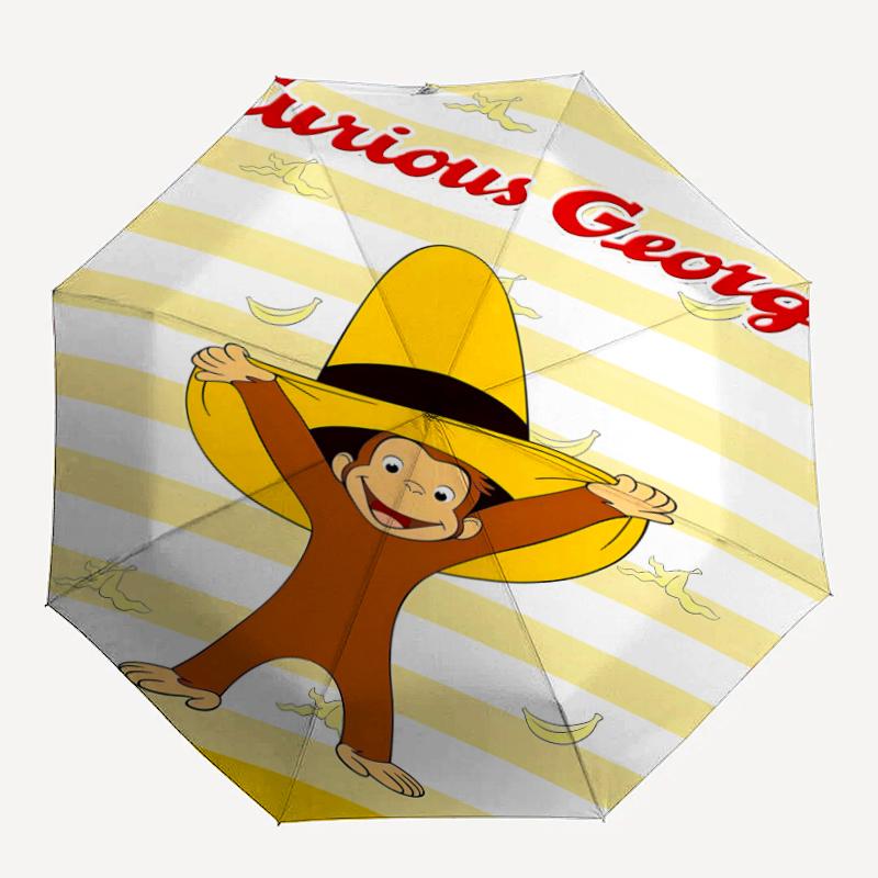 1pc Curious George Umbrella, Sun Protection, And UV Shielding. It Has Eight Sturdy Ribs for Outdoor Use And Perfect Gift