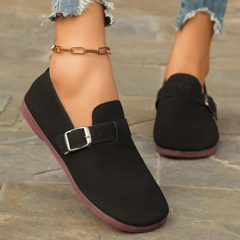 

Мода 2025 Лето Горячая Распродажа Женские Балетки с Мягкой Подошвой и Круглым Носком Классика Пряжка Уличные Балетки для Женщин Повседневная Обувь Большого Размера Zapatos 36