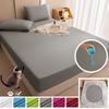 100% Waterproof Mattress Cover Fitted Bed Sheet with Elastic Band Anti-Slip Mattress Protector for Single Double Queen King Bed